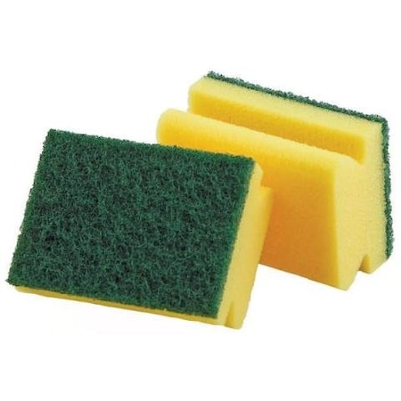 Libman Libman Commercial Heavy Duty Heavy Duty Scrubber, Yellow/Green -, PK6 64